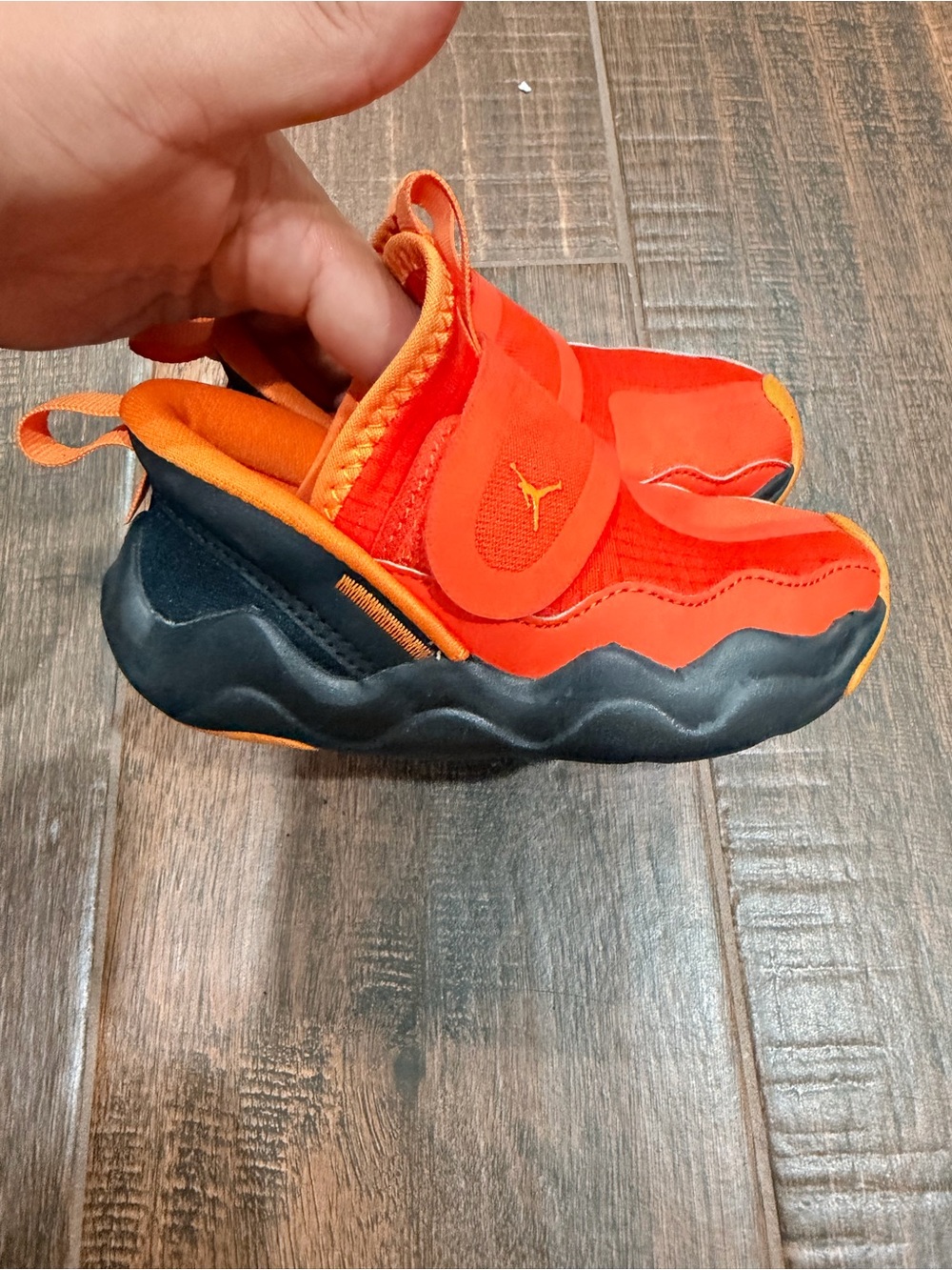 Jordan Kids Orange and Black Slip-On Sneakers
